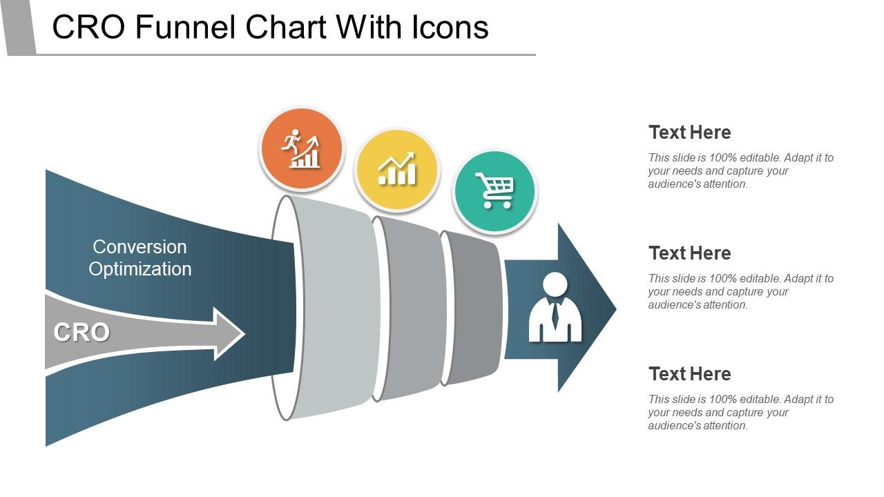 Cro funnel chart with icons Slide01