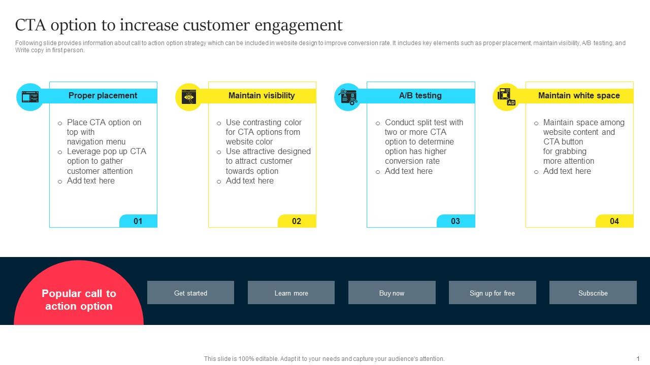 CTA Option To Increase Customer Improved Customer Conversion With Business
