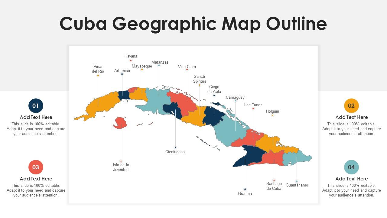 Top 10 Cuba PowerPoint Presentation Templates In 2025 Cuba Geographic Map Outline Slide01 