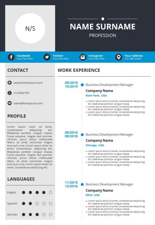 Curriculum Example Template For Job | Presentation Graphics | Presentation PowerPoint Example | Slide Templates