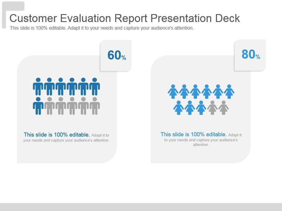 Customer evaluation report presentation deck Slide01