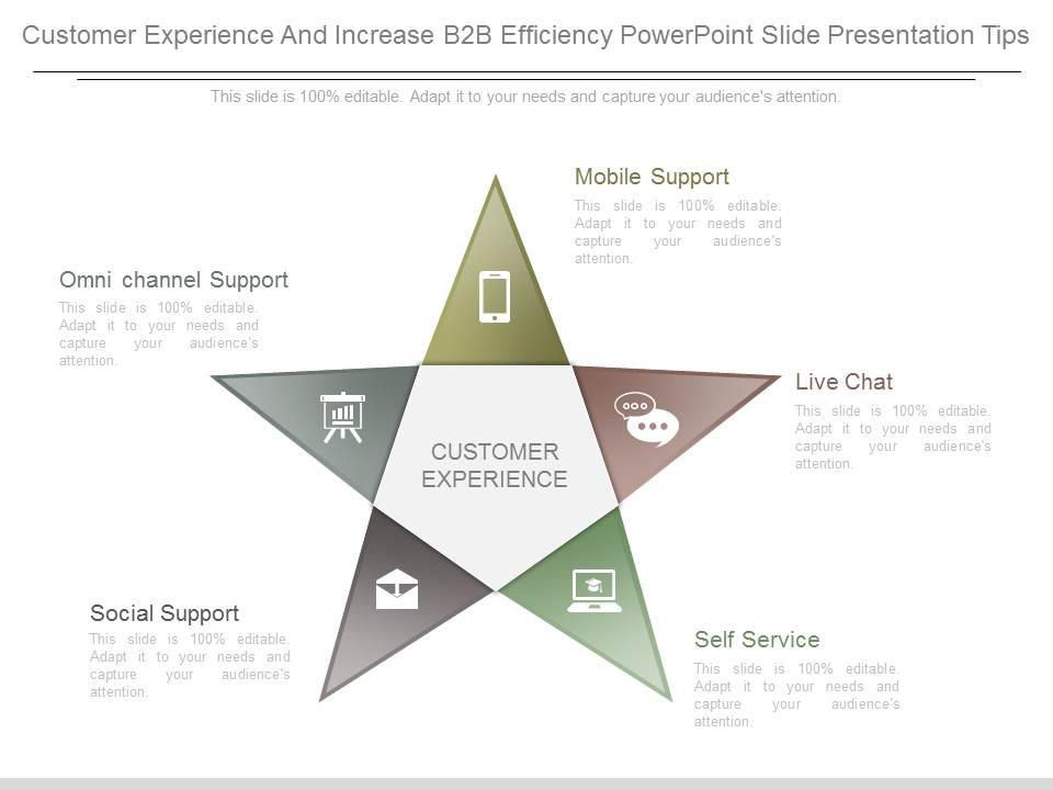 Customer experience and increase b2b efficiency powerpoint slide presentation tips Slide00