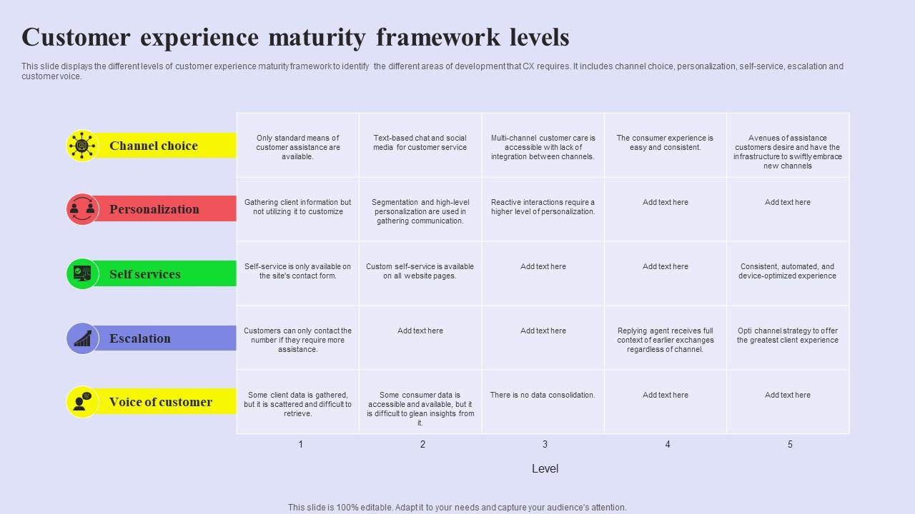 Customer Experience Maturity Framework Levels Slide01