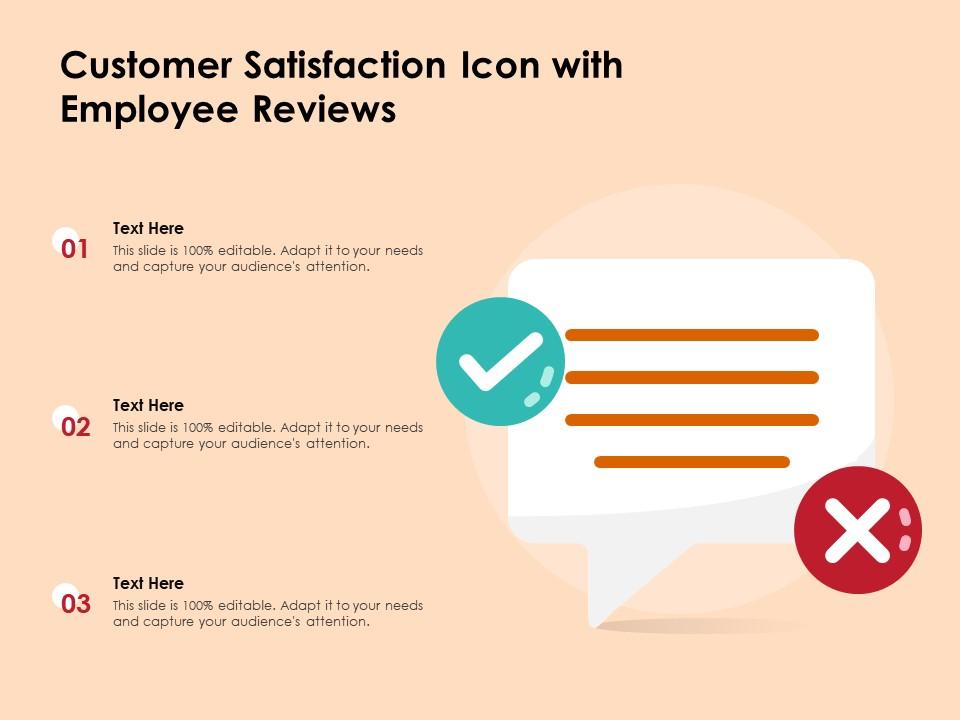 Customer satisfaction icon with employee reviews Slide00