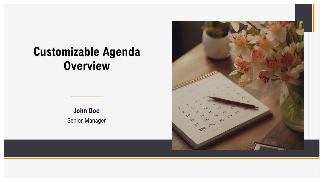 Customizable Agenda Overview PPT Example AT