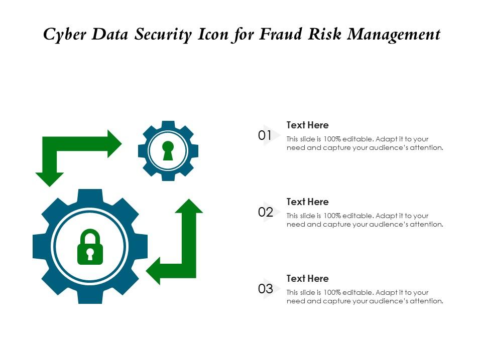 Cyber data security icon for fraud risk management