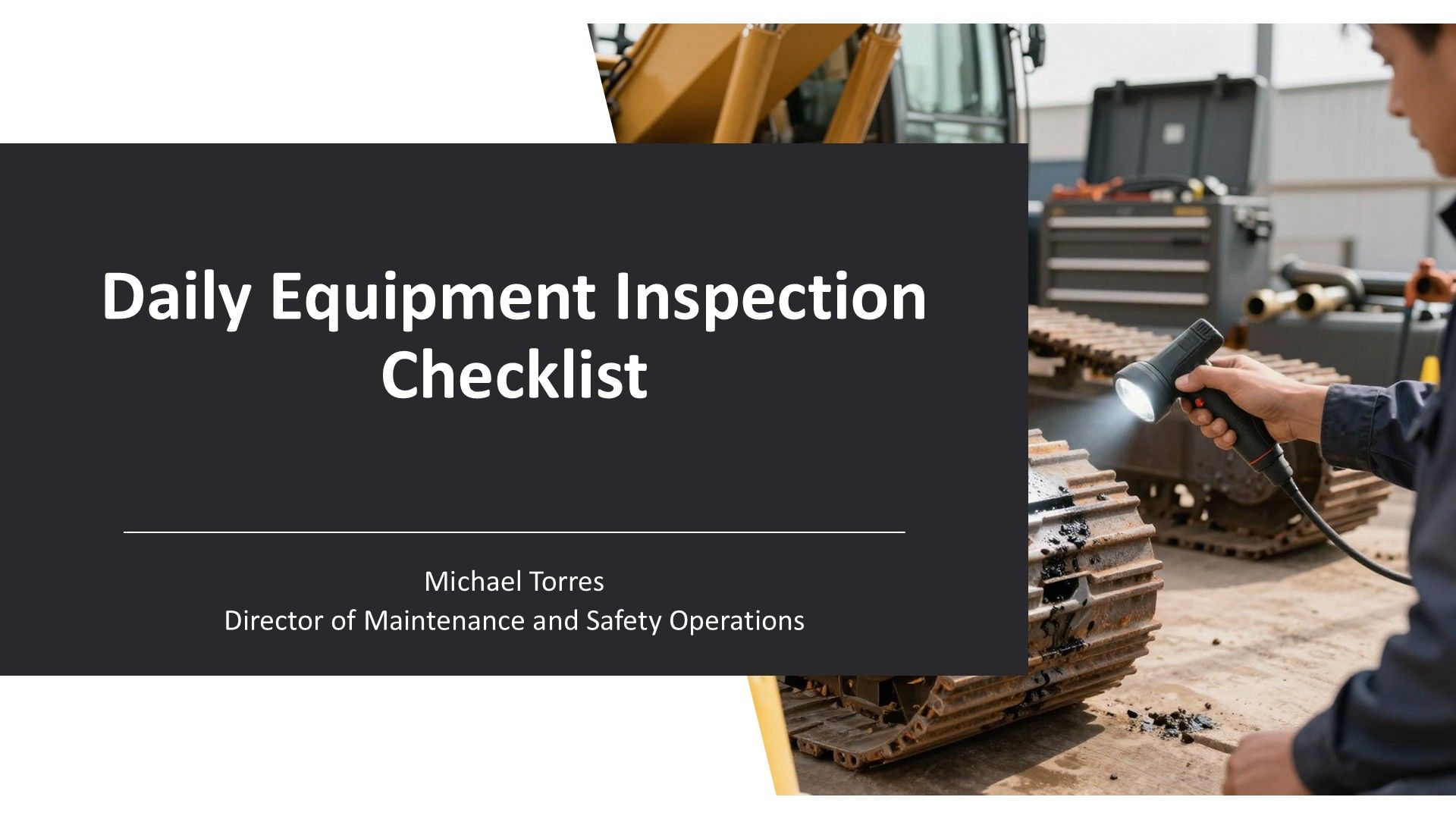 Daily Equipment Inspection Checklist PPT Structure VA Daily Equipment Inspection Checklist PPT Structure VA