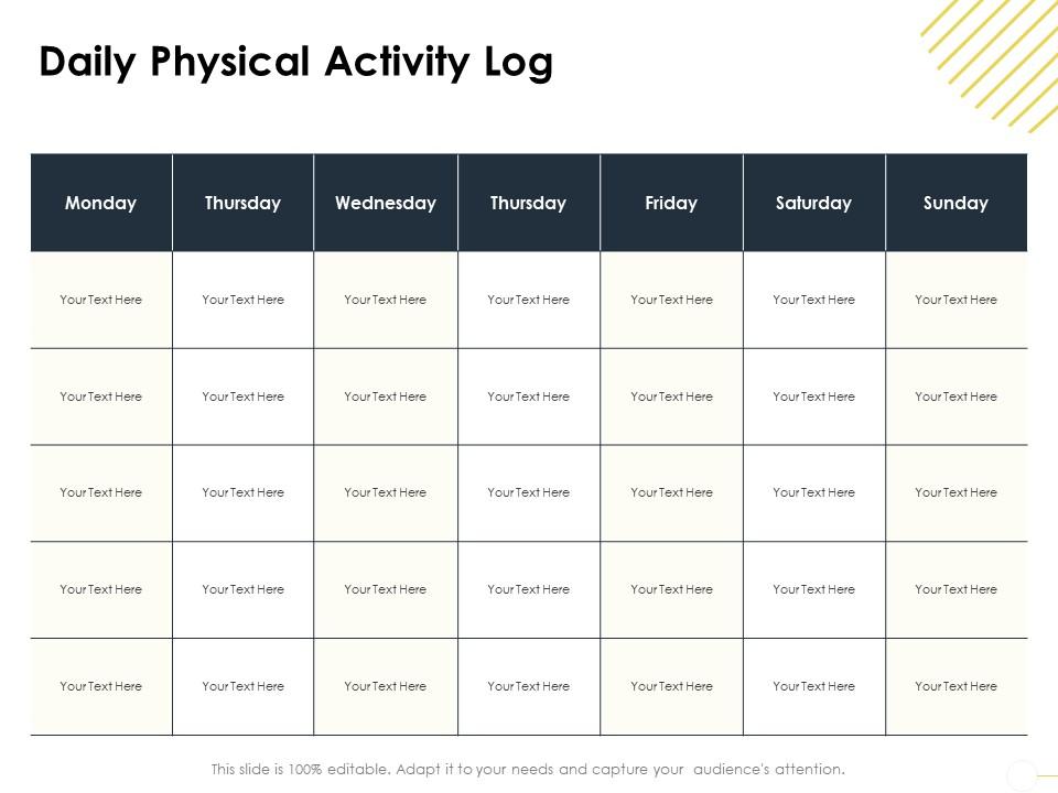 Daily Physical Activity Log M1639 Ppt Powerpoint Presentation Icon Show