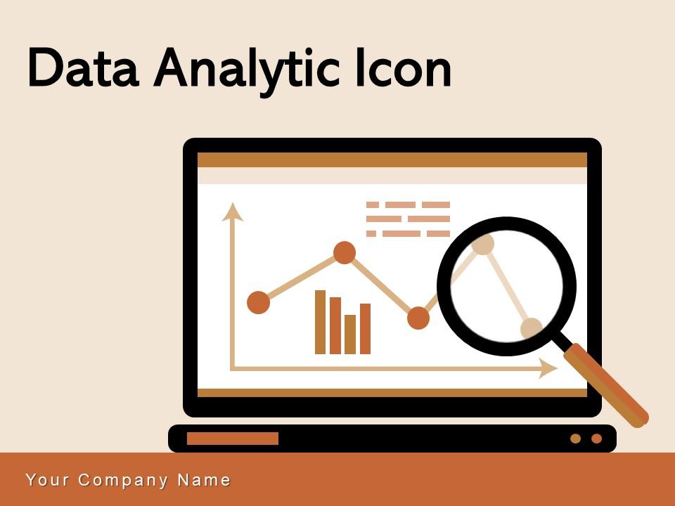 Data Analytic Icon Business Growth Analysis Gear Magnifying Glass Dashboard Slide01
