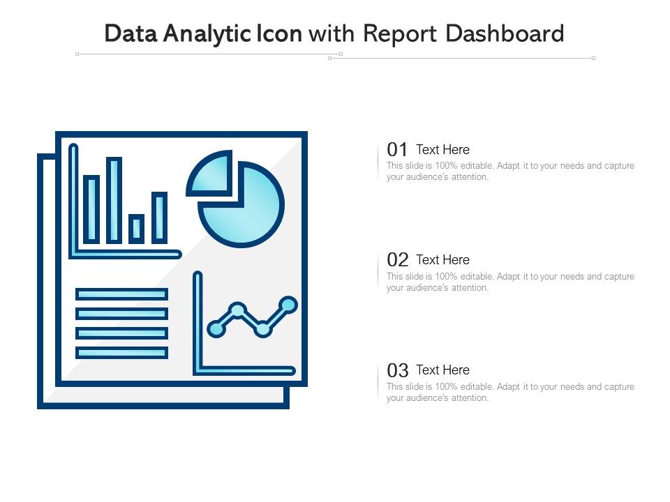 Data analytic icon with report dashboard snapshot Slide01