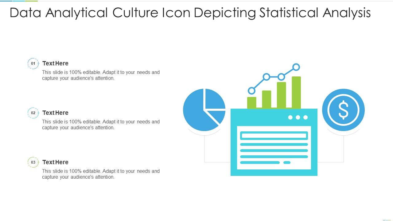 Data analytical culture icon depicting statistical analysis Slide01