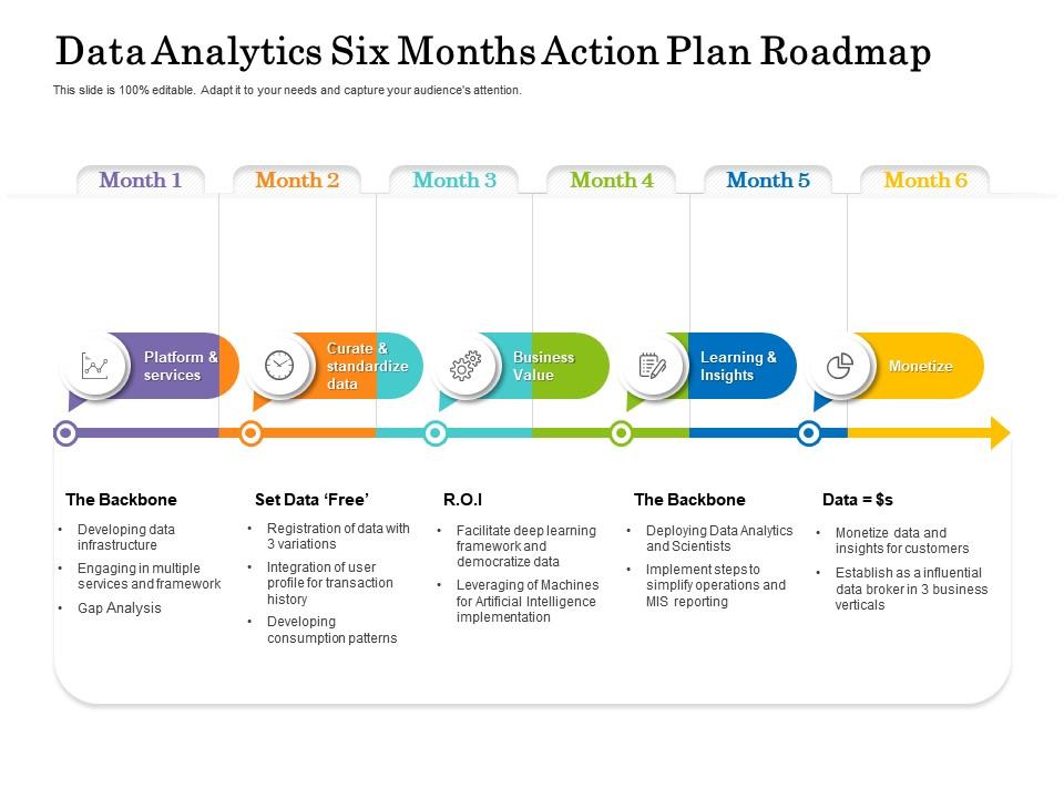 Data analytics six months action plan roadmap