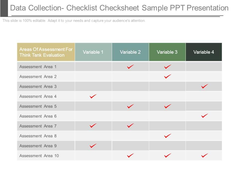 Data Collection Checklist Checksheet Sample Ppt Presentation PPT Images Gallery PowerPoint