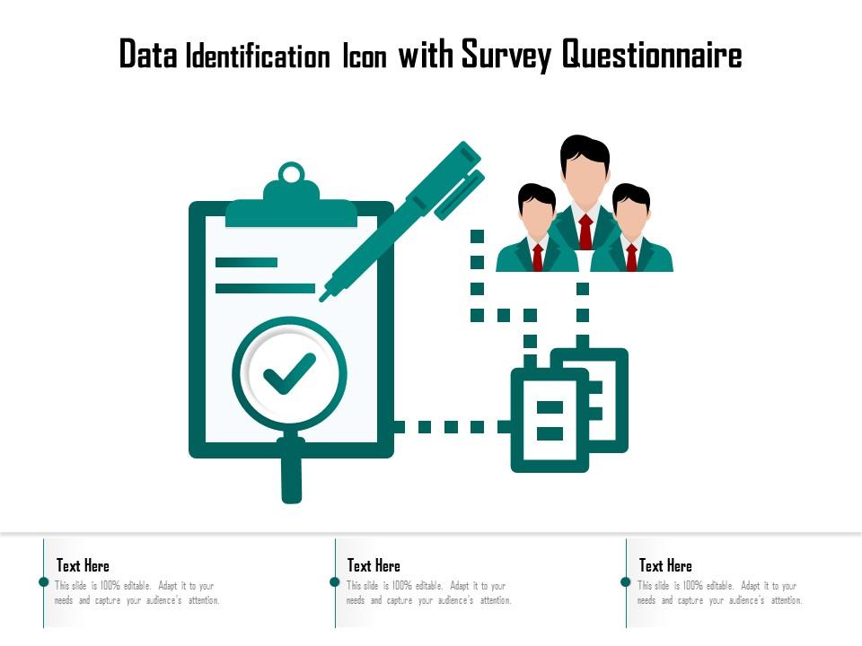 Data identification icon with survey questionnaire Slide01