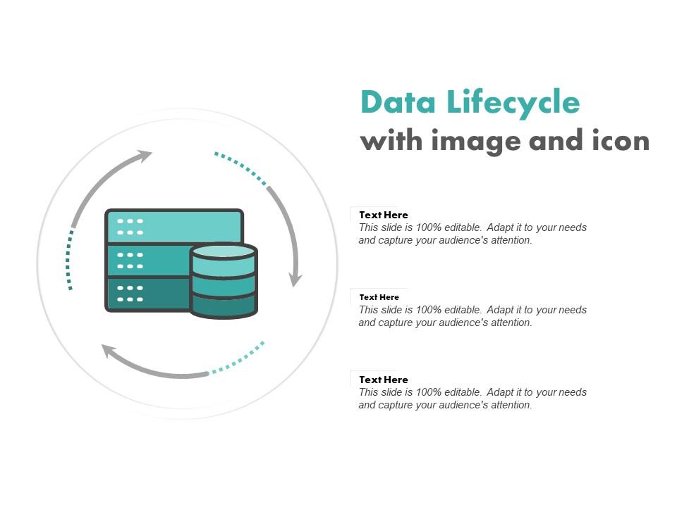 Data lifecycle with image and icon Slide00