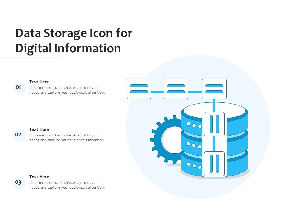 Data storage icon for digital information Slide01