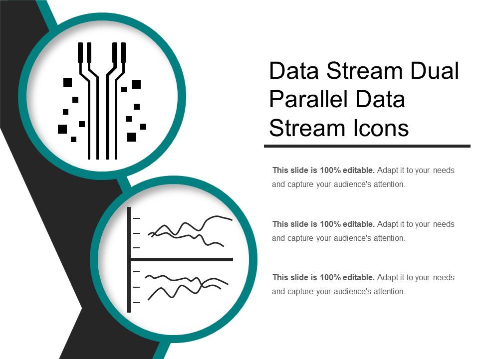 Data Stream Dual Parallel Data Stream Icons | PowerPoint Slide Template ...