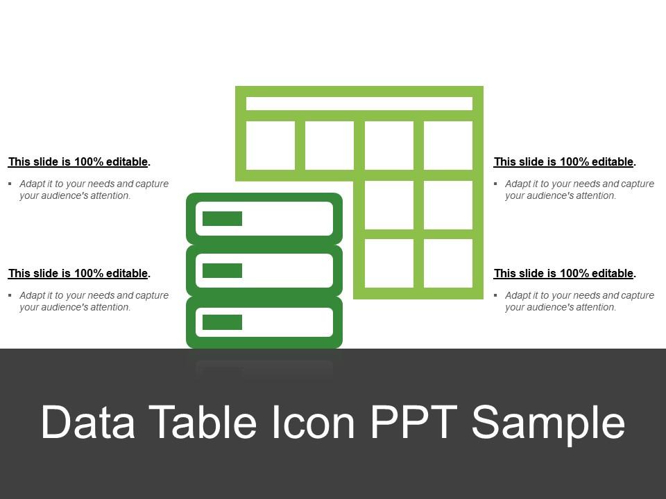 Data Table Icon Ppt Sample | PowerPoint Slide Template | Presentation ...