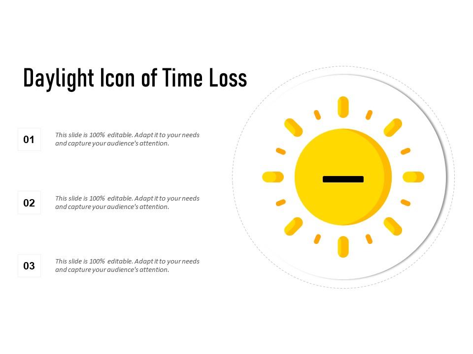 Daylight Icon Of Time Loss PowerPoint Slides Diagrams Themes for