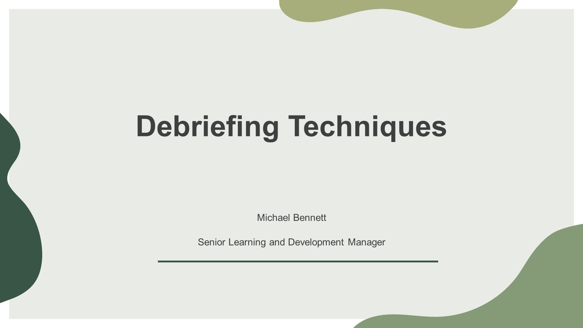 Debriefing Techniques PPT Example VA Debriefing Techniques PPT Example VA