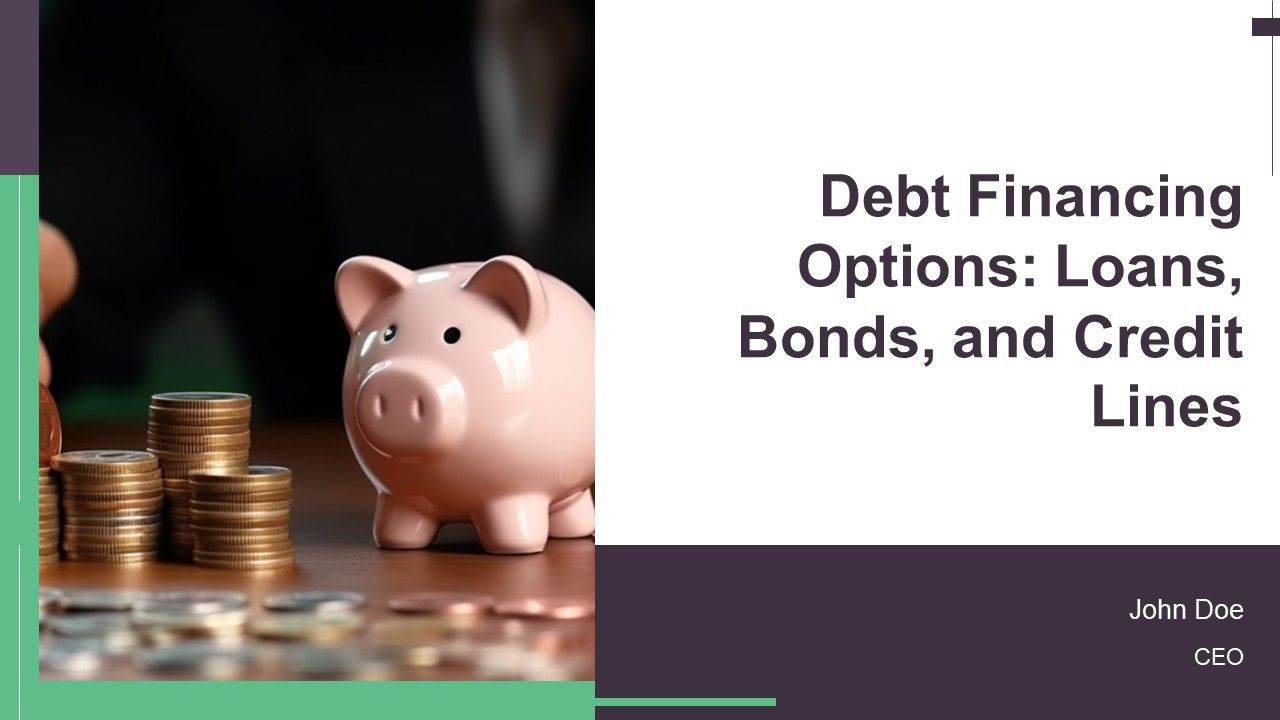 Debt Financing Options Loans Bonds And Credit Lines PPT Slides AT