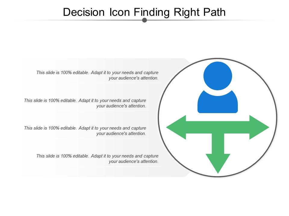 Decision icon finding right path Slide00