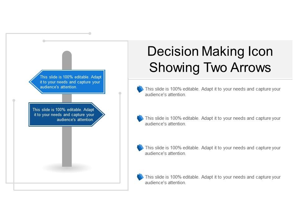 Decision making icon showing two arrows Slide00