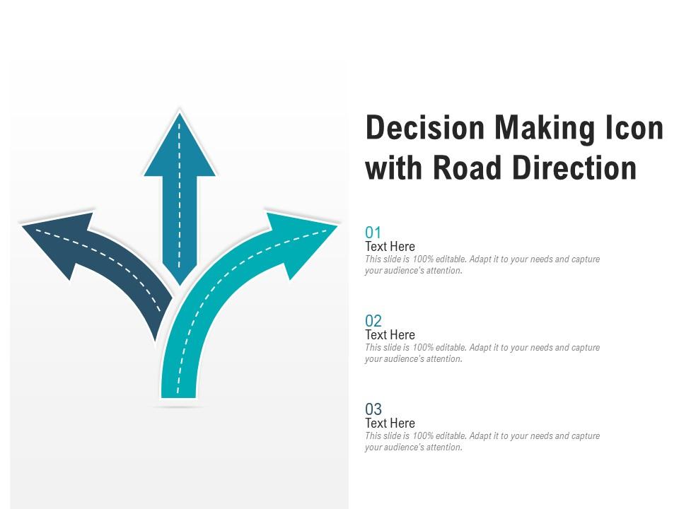 Decision making icon with road direction Slide01