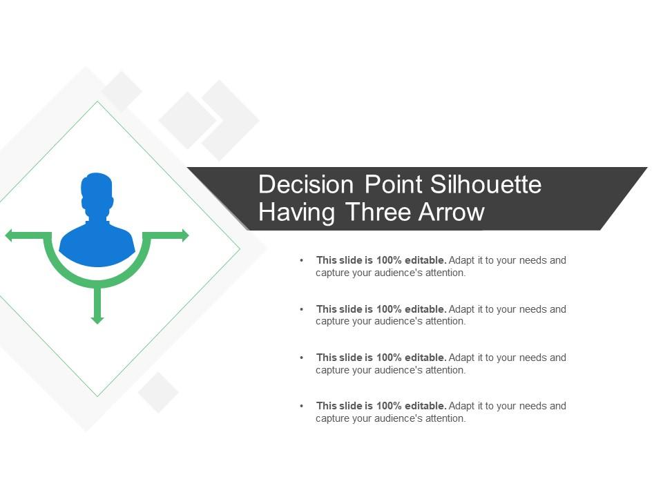 Decision point silhouette having three arrow Slide00