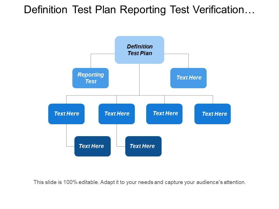 Definition test plan reporting test verification requirement Slide01