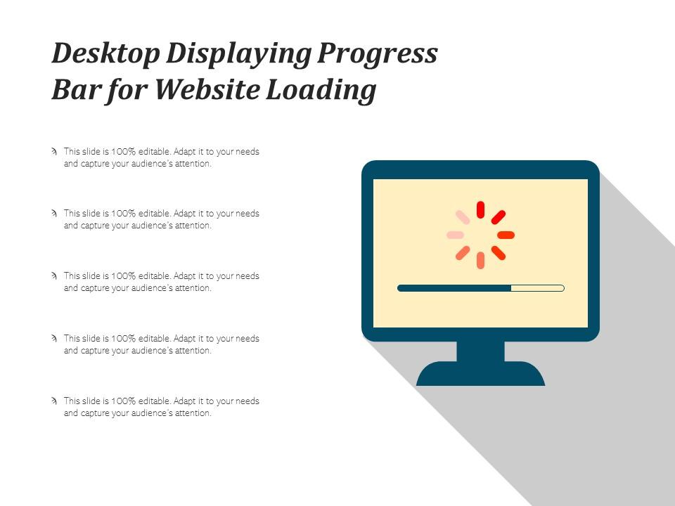 Desktop displaying progress bar for website loading