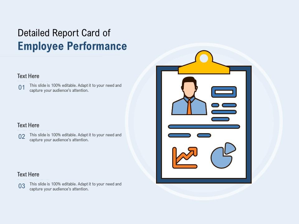 Detailed Report Card Of Employee Performance Presentation Graphics