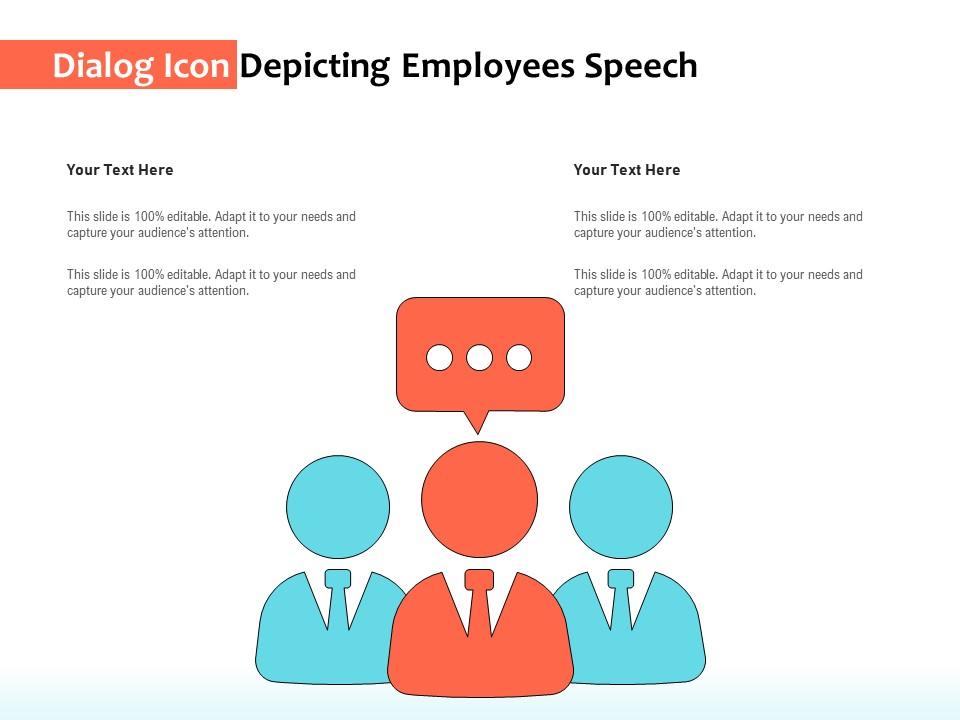 Dialog icon depicting employees speech Slide01