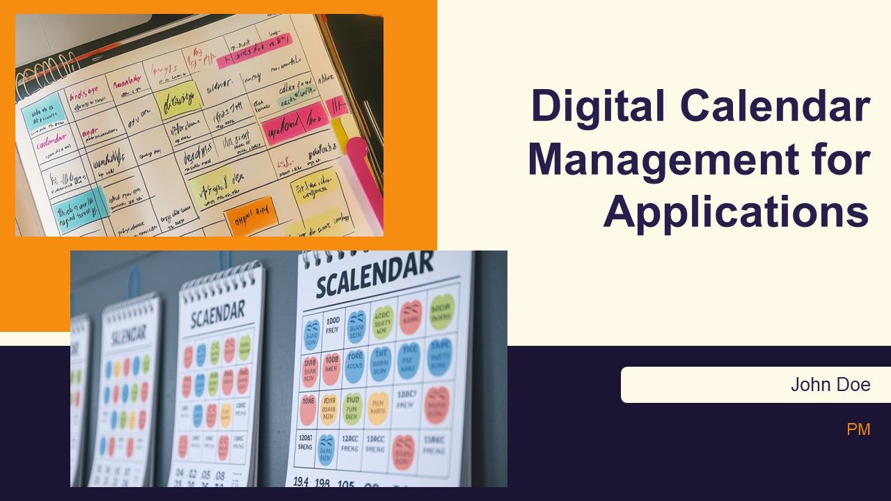 Digital Calendar Management For Applications PPT Demonstration AT