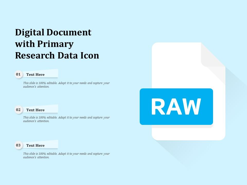 Digital document with primary research data icon Slide01