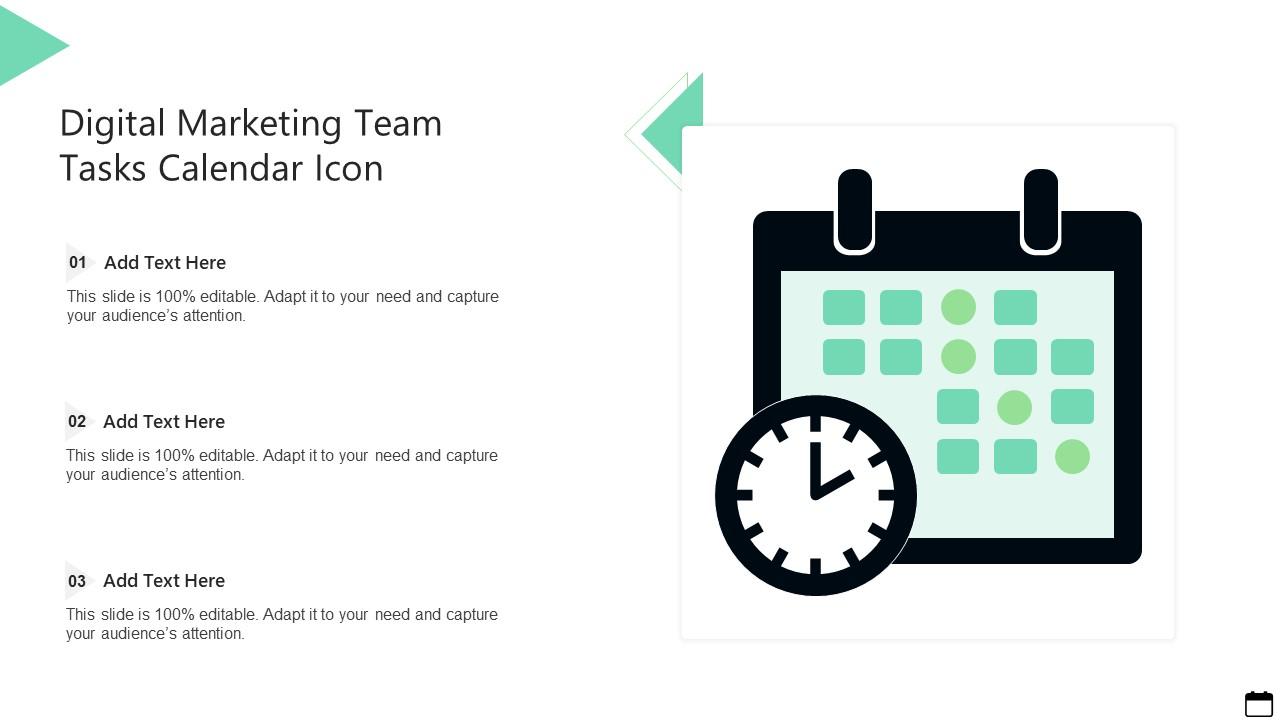 Digital Marketing Team Tasks Calendar Icon Slide01