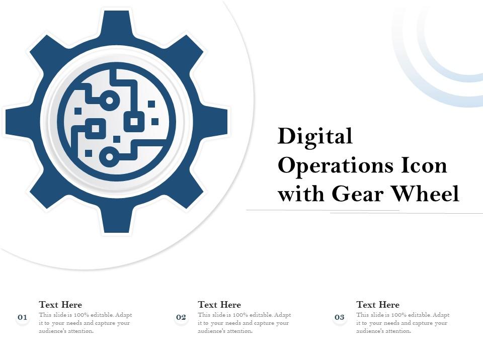 Digital operations icon with gear wheel