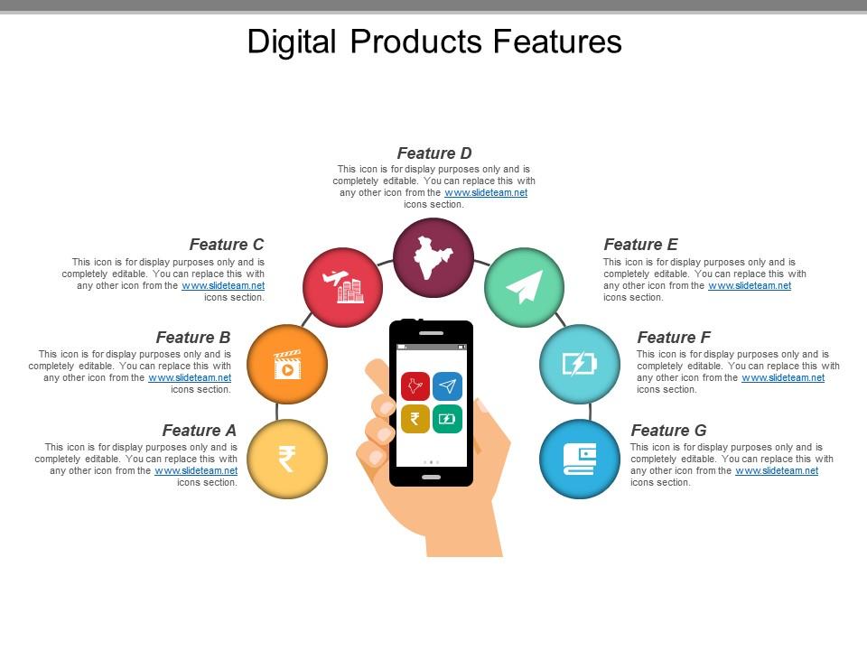 Digital products features ppt slide templates Slide00