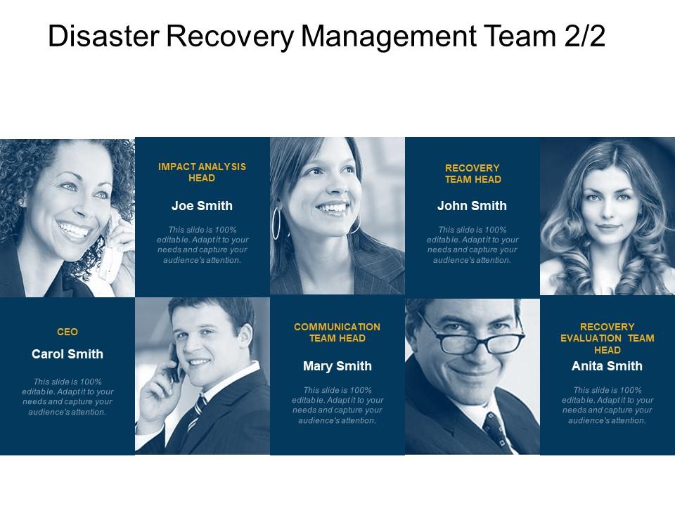 Disaster recovery management team communication ppt powerpoint slides Slide00