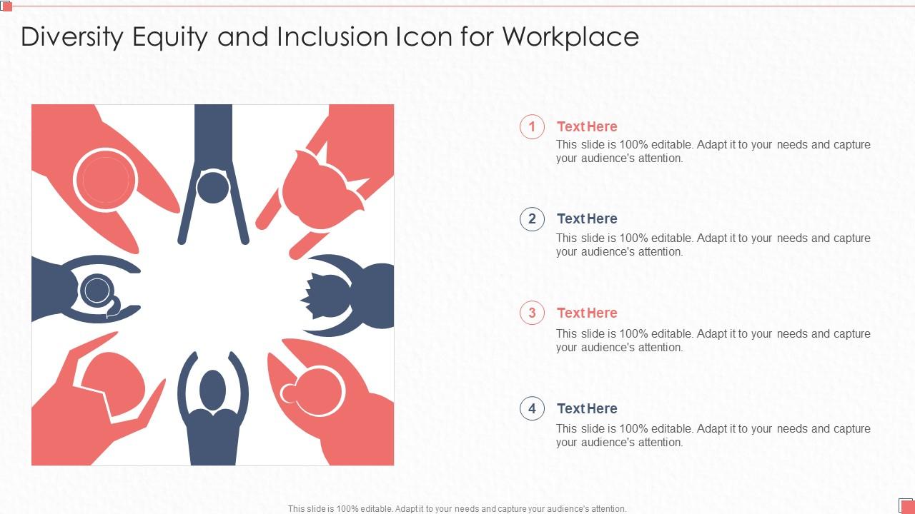 Diversity Equity And Inclusion Icon For Workplace Presentation