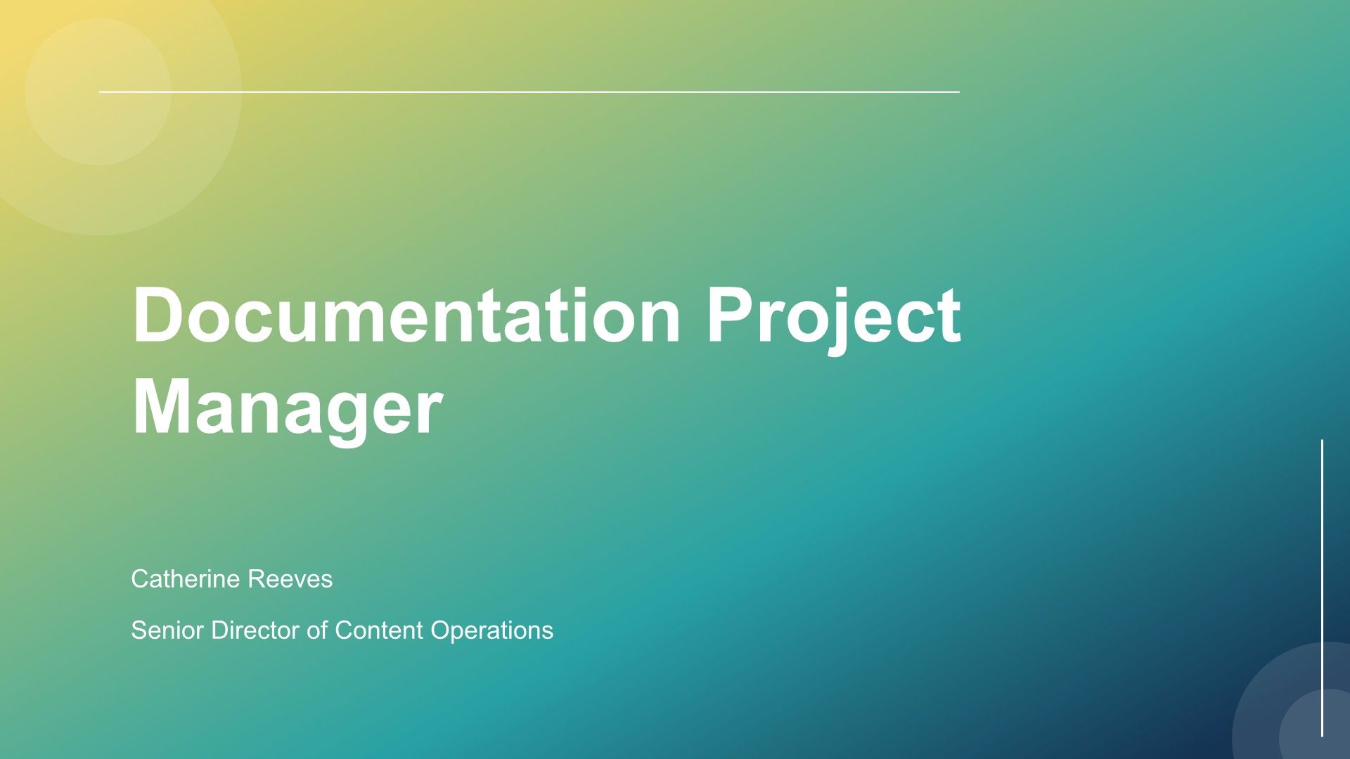 Documentation Project Manager PPT Sample VA Documentation Project Manager PPT Sample VA