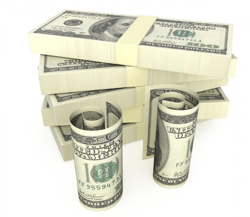 Dollars Bundle With Dollar Rolls Stock Photo Templates PowerPoint