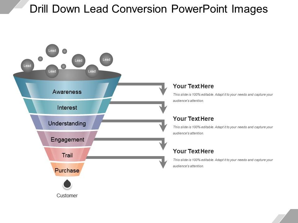 Drill Down Lead Conversion Powerpoint Images PowerPoint Templates