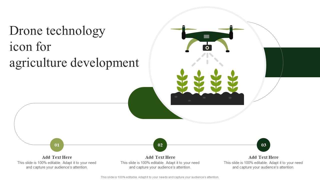 Drone Technology Icon For Agriculture Development