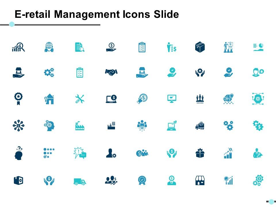 E retail management icons slide ppt powerpoint presentation file infographics Slide00