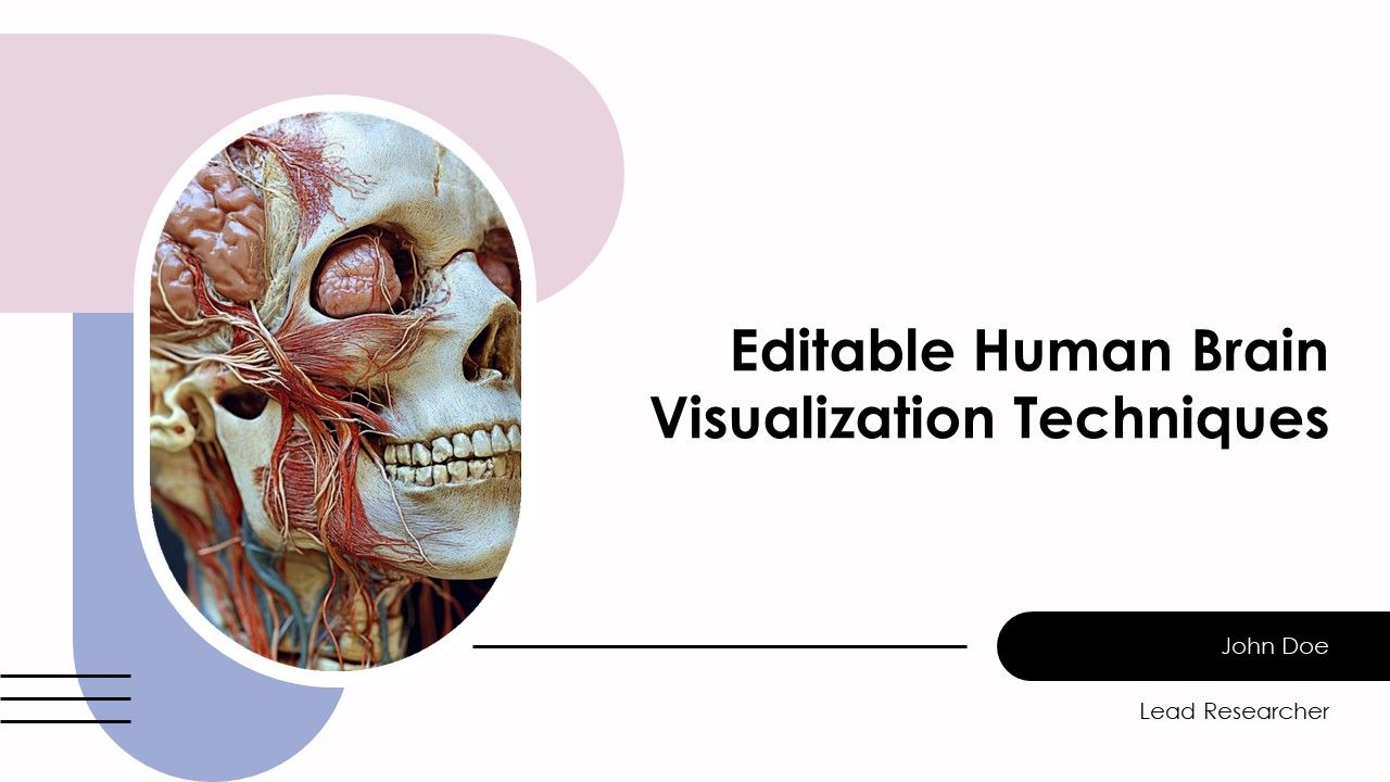 Editable Human Brain Visualization Techniques PPT Mockup AT