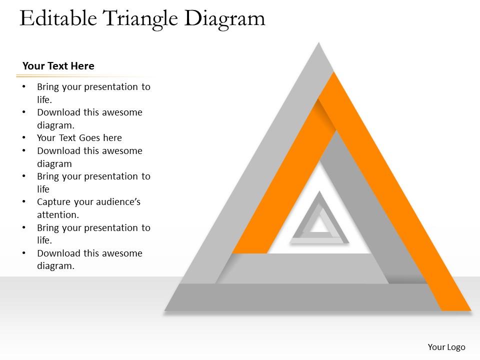 Editable Triangle Diagram Powerpoint Template Slide PowerPoint