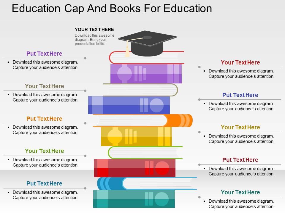 education_cap_and_books_for_education_flat_powerpoint_design_Slide01
