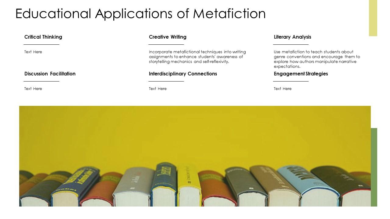 Educational Applications Of Metafiction Ppt Template ST AI SS PPT Template