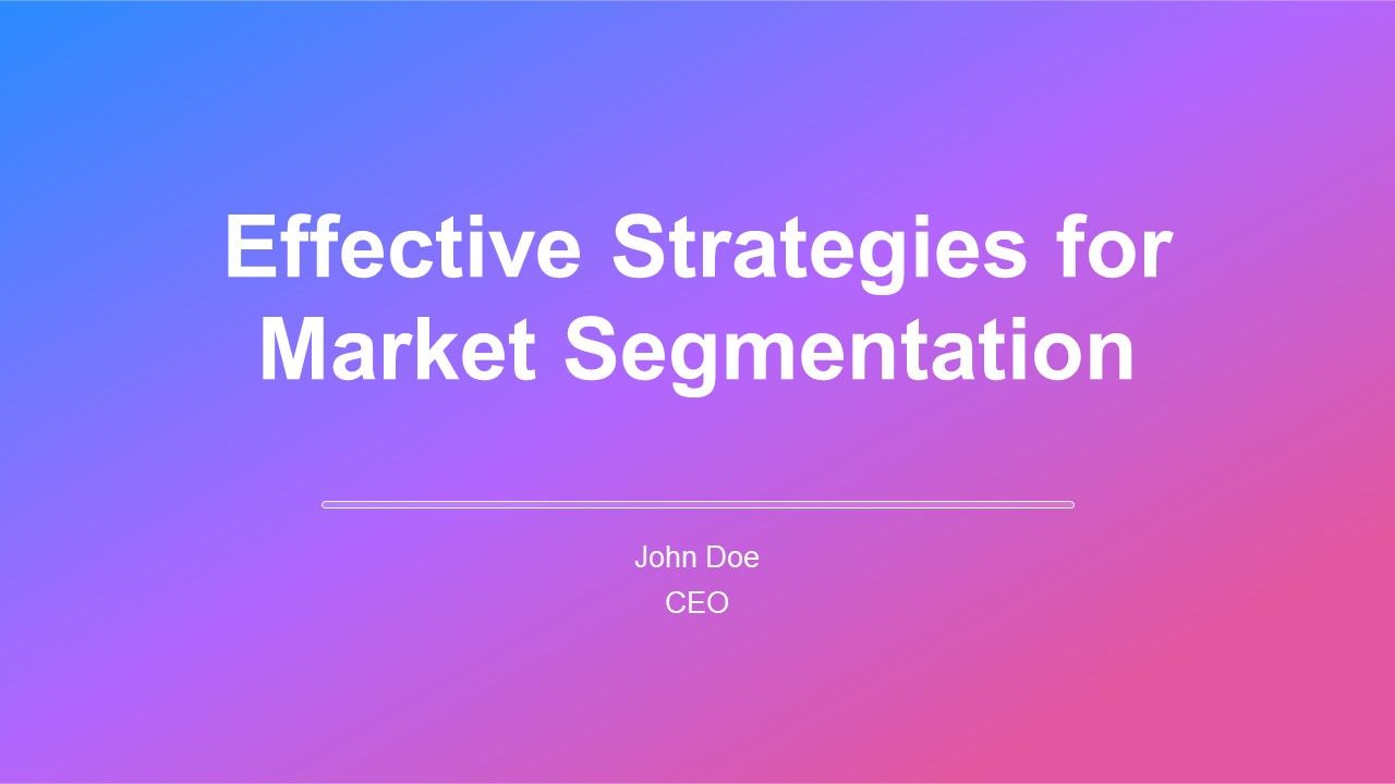 Effective Strategies For Market Segmentation PPT Presentation AT Effective Strategies For Market Segmentation PPT Presentation AT